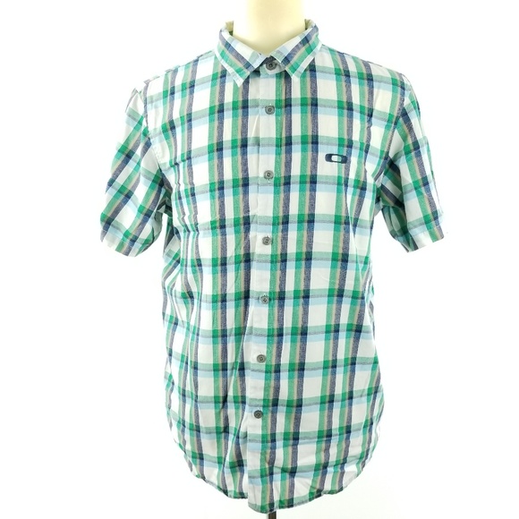 Oakley Other - Oakley Men Shirt Blue Green Plaid Button Down